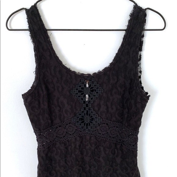 Free People Daisy Chain Semi-sheer Lace Crochet Bodycon Dress - Picture 3 of 7